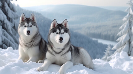 Naklejka premium Siberian Husky Dog Breed