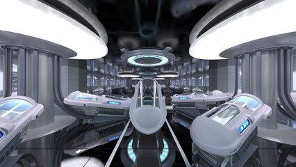 宇宙船内の風景