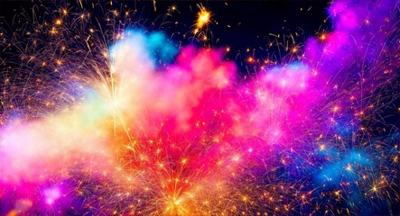 Fototapeta Beautiful colorful sparks, fireworks, generative ai obraz
