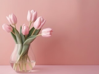 Elegant Pink Tulips Arrangement - Minimalist Floral Design
