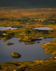 Irish mountain scape from above