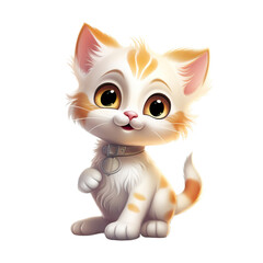 Fototapeta na wymiar cute baby cat transparent background png illustration ai generated