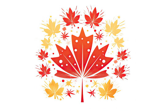 red maple leaf design on white background clip art preview