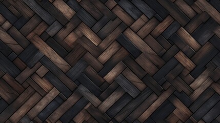 Seamless Pattern Background - Design of a dark 3D teak wood pattern texture - Generative AI