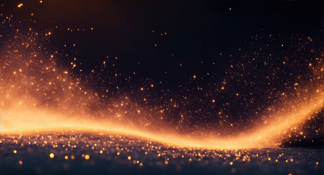 Waves of beautiful sparks, abstract, generative ai