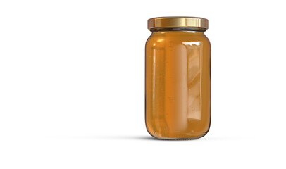 Honey Glass Jar Blank 3D Rendering