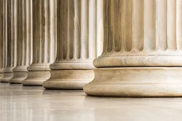 Foto auf Acrylglas Athen Architectural detail of marble ionic order columns