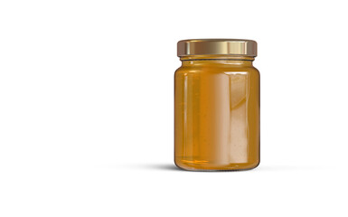 Honey Glass Jar Blank 3D Rendering