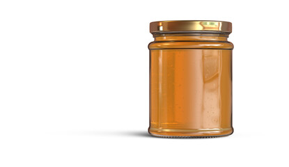 Honey Glass Jar Blank 3D Rendering