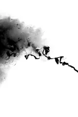 Deurstickers Black and white abstract smoke wave background. Ink colors blot in water. © Liliia