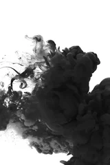Rolgordijnen Black and white abstract smoke wave background. Ink colors blot in water. © Liliia