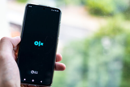 Warsaw, Poland - May 25, 2023: OLX application logotype on smartphone screen