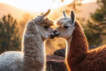 Foto auf Alu-Dibond Loving Llamas © mindscapephotos