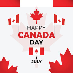Fototapeta na wymiar Vector happy Canada Day banner design Victory Day Independence Day celebration