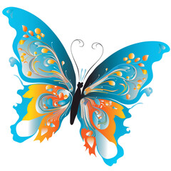 Colourful butterfly graphics Generative AI illustrations