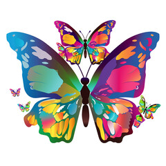 Obraz na płótnie Canvas Colourful butterfly graphics Generative AI illustrations