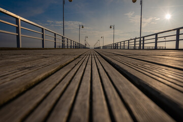 Naklejka na ściany i meble wooden bridge over the sea