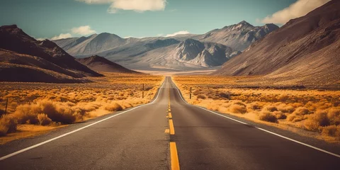 Foto op Canvas AI Generated. AI Generative. Adventure desert road explore vibe. Graphic Art © AkimD