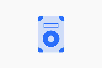 Vector hard disk illustration in flat design style, geometric icon.