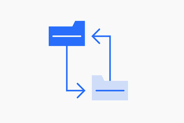 Vector files exchange illustration in flat design style, geometric icon.