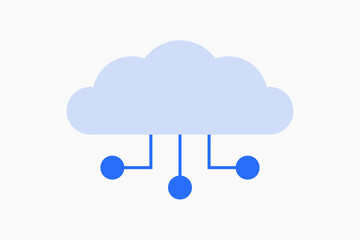 Vector cloud data illustration in flat design style, geometric icon.