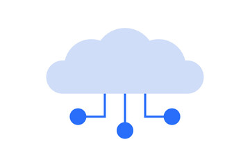 Isolated Vector cloud data illustration in flat design style, geometric icon.