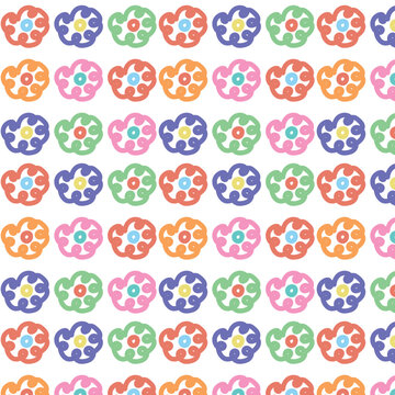 Seamless pattern with flowers in doodle style.