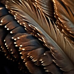 close up of brown feathers