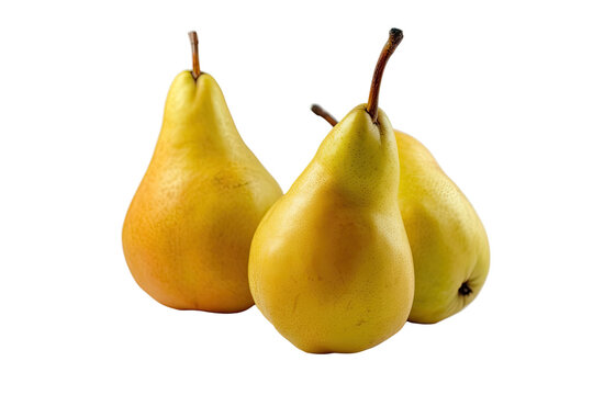 Closeup of Pears isolated on transparent background. Generative AI