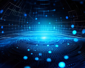 Abstract Blue Background Technology Background from Series Best Concept of Global Busines Illustration - Post-processed Generative AI