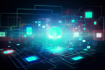 Abstract Future Technology Telecoms Background Illustration - Post-processed Generative AI