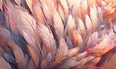 Fototapeta na wymiar a close up of a bunch of feathers on a white background with a blurry image of the feathers in the foreground and the background. generative ai