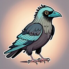 Fototapeta premium illustration of a bird crow