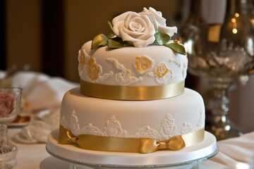 Obraz na płótnie Canvas Hochzeitstorte - Wedding Cake. AI