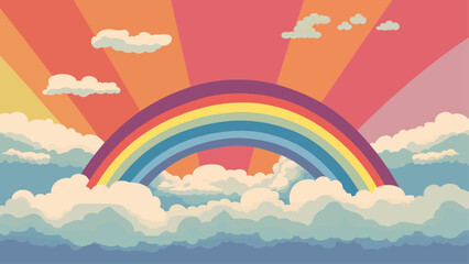 landscape with rainbow, pride day, pride