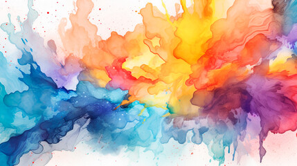 Abstract watercolor background with watercolor splashes. Generative AI