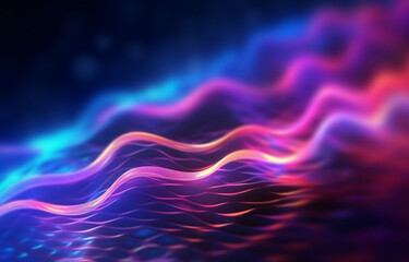 Fototapeta premium Abstract futuristic background with pink blue wave wallpaper made with AI generative technology