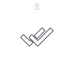 Double Check Mark icon symbol template for graphic and web design collection logo vector illustration