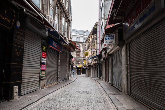 empty streets of istanbul during the pandemic. turkey - may 2020
