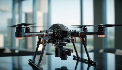 Wireless drone filming indoors with expertise generated by AI
