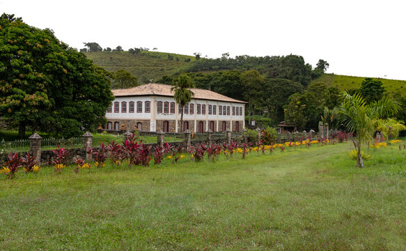 Bananal, Sao Paulo, Brazil - April 10, 2023. Fazenda Loanda. Old colonial farm from the end of the 18th century, very well preserved.