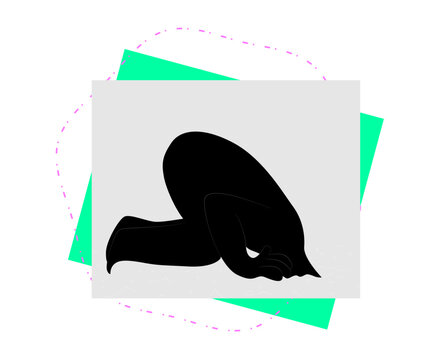 Man hiding his head in the sand, symbolic vector illustration on the theme of escape from  reality, problems, fear