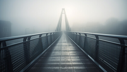 Vanishing point leads to steel footbridge mystery generated by AI