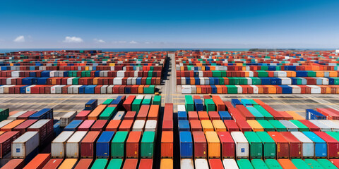 colorful shipping container terminal freight dock illustration
