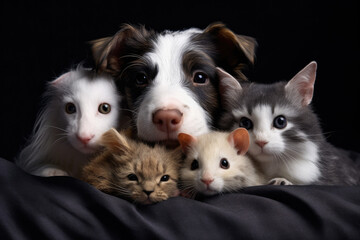 Obraz premium Furry Friends on the couch