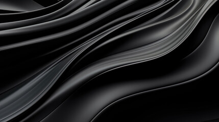Obraz premium Abstract wavy black metallic 3D background