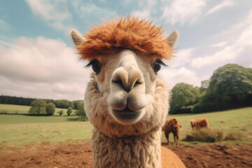 Fototapeta premium Friendly Alpaca