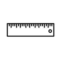 Cute ruler back to school cartoon outline icon	