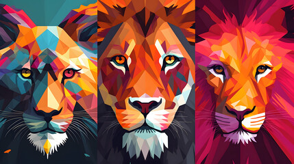 Abstract Lions, Generated AI