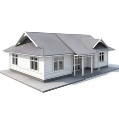 3d render of a house on white background